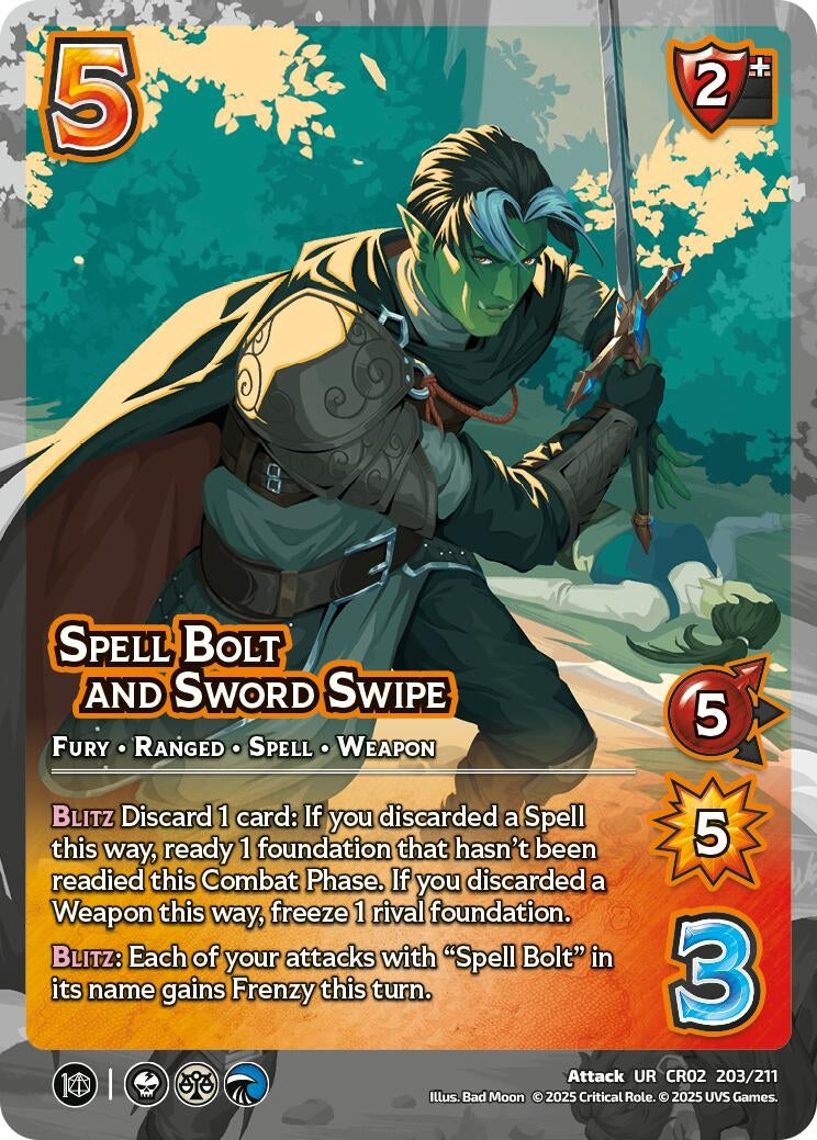 Image for Spell Bolt and Sword Swipe (203/211) (Critical Role: Heroes of Exandria) - UniVersus