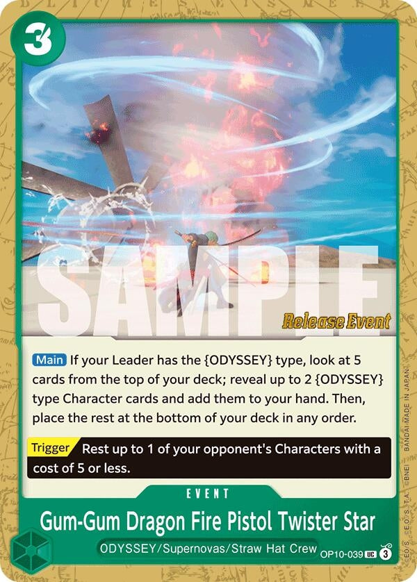 Image for Gum-Gum Dragon Fire Pistol Twister Star (OP10-039) (Royal Blood Release Event Cards) - One Piece Card Game