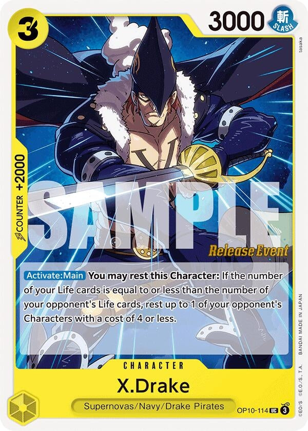 Image for X.Drake (OP10-114) (Royal Blood Release Event Cards) - One Piece Card Game
