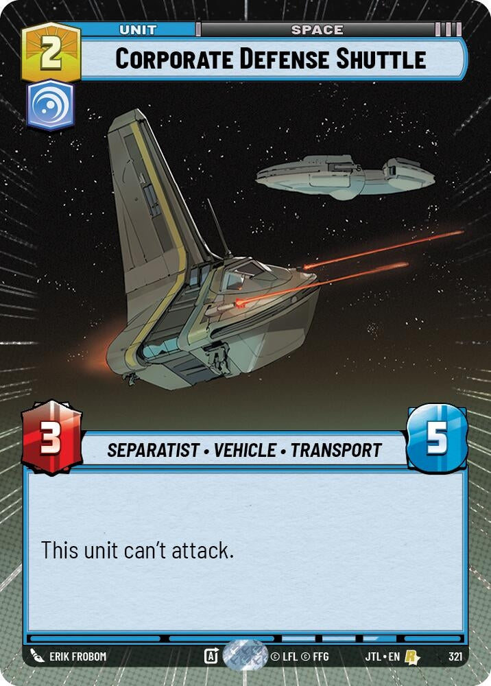 Image for Corporate Defense Shuttle (Hyperspace) (321) (Jump to Lightspeed) - Star Wars: Unlimited