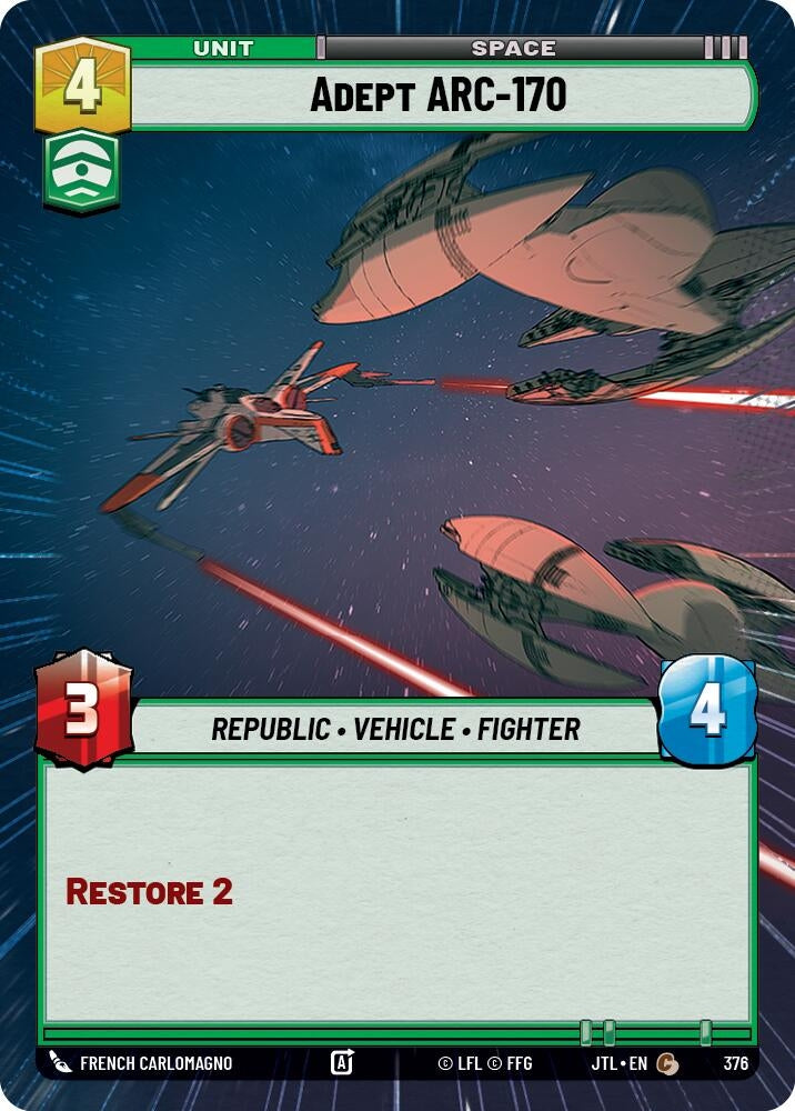 Image for Adept ARC-170 (Hyperspace) (376) (Jump to Lightspeed) - Star Wars: Unlimited