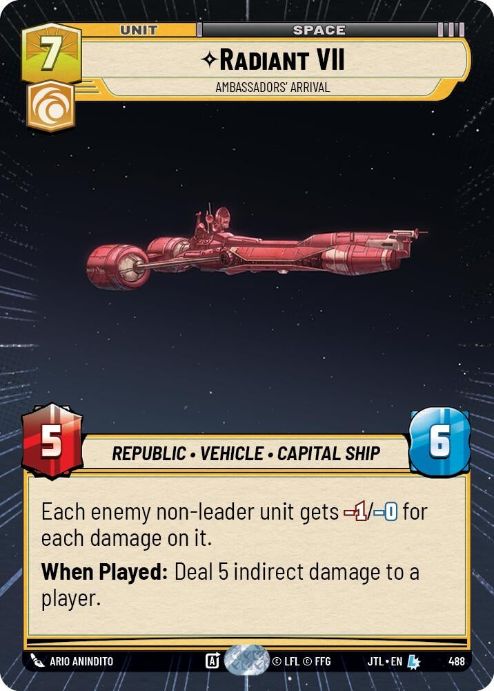 Image for Radiant VII - Ambassadors' Arrival (Hyperspace) (488) (Jump to Lightspeed) - Star Wars: Unlimited