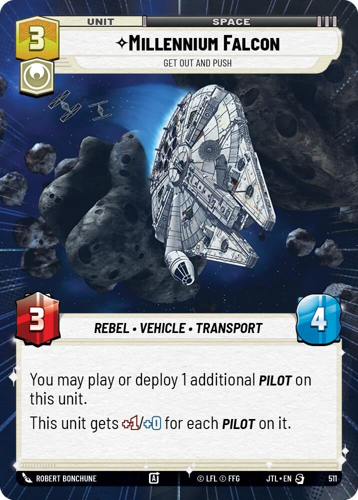 Image for Millennium Falcon - Get Out And Push (Hyperspace) (511) (Jump to Lightspeed) - Star Wars: Unlimited