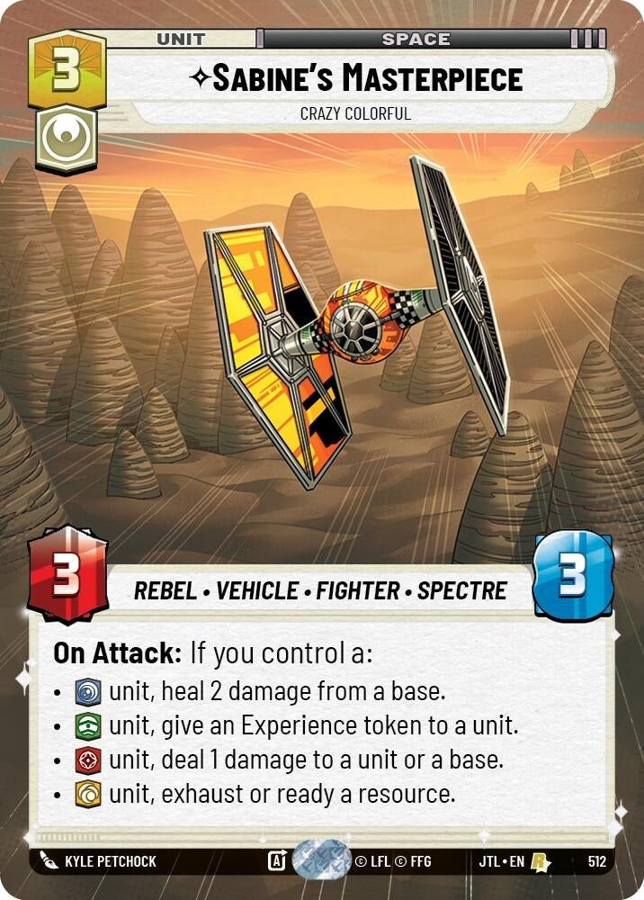Image for Sabine's Masterpiece - Crazy Colorful (Hyperspace) (512) (Jump to Lightspeed) - Star Wars: Unlimited
