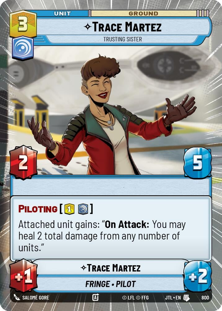 Image for Trace Martez - Trusting Sister (Hyperspace Foil) (800) (Jump to Lightspeed) - Star Wars: Unlimited