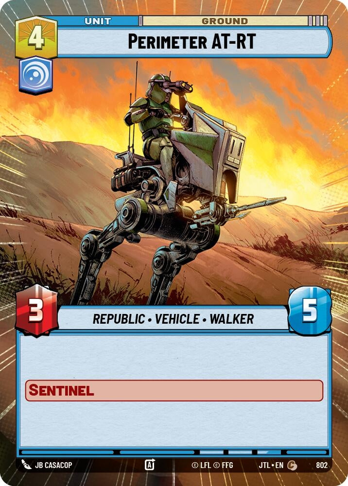 Image for Perimeter AT-RT (Hyperspace Foil) (802) (Jump to Lightspeed) - Star Wars: Unlimited