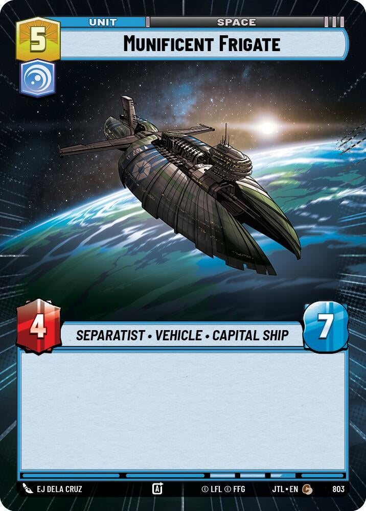 Image for Munificent Frigate (Hyperspace Foil) (803) (Jump to Lightspeed) - Star Wars: Unlimited