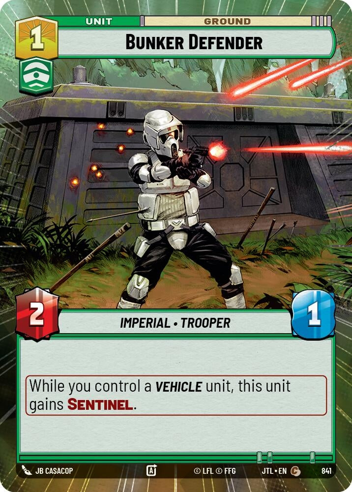 Image for Bunker Defender (Hyperspace Foil) (841) (Jump to Lightspeed) - Star Wars: Unlimited