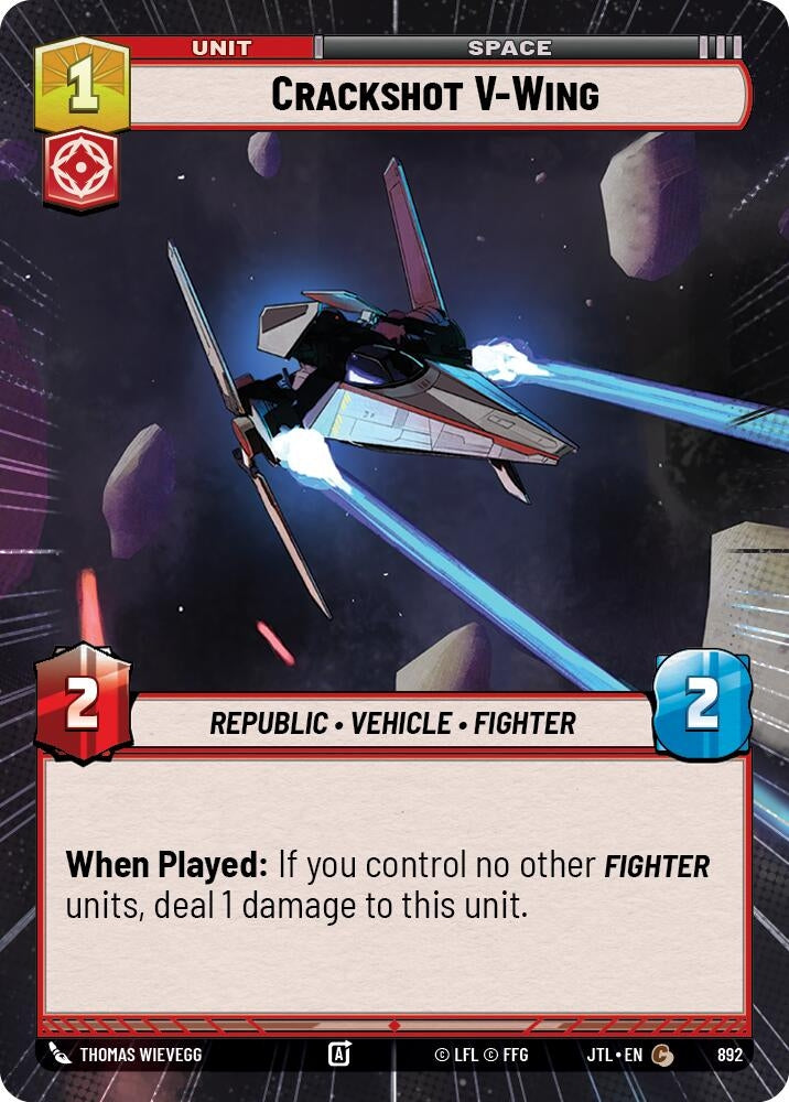 Image for Crackshot V-Wing (Hyperspace Foil) (892) (Jump to Lightspeed) - Star Wars: Unlimited