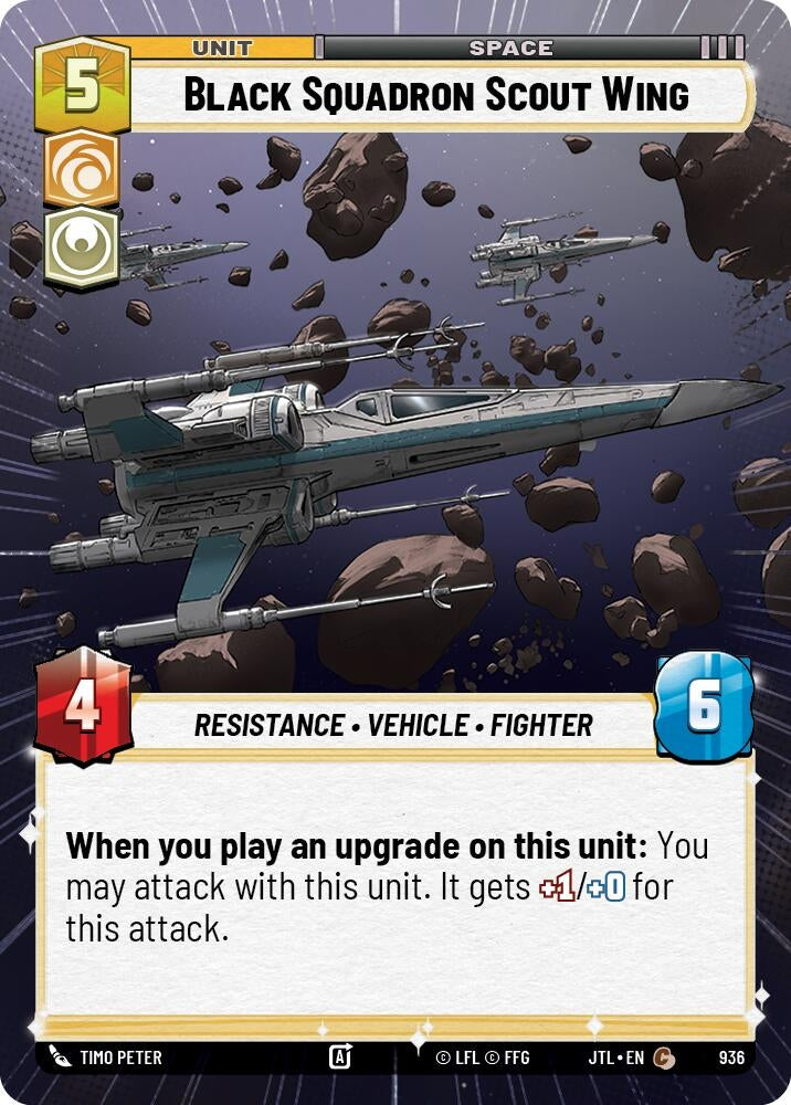 Image for Black Squadron Scout Wing (Hyperspace Foil) (936) (Jump to Lightspeed) - Star Wars: Unlimited