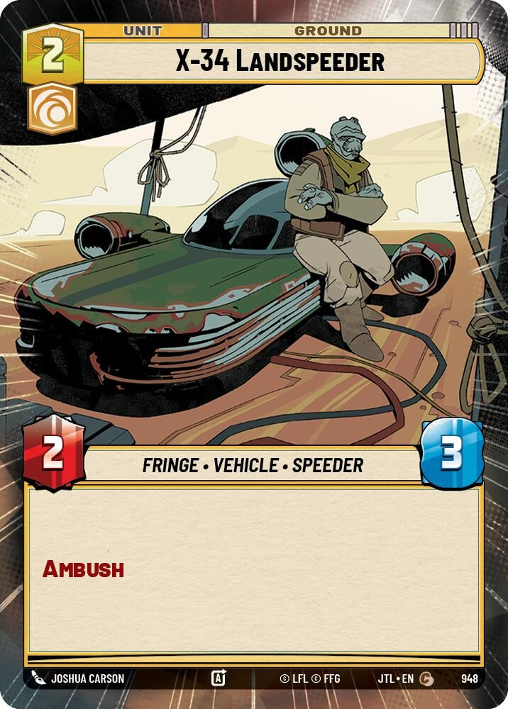 Image for X-34 Landspeeder (Hyperspace Foil) (948) (Jump to Lightspeed) - Star Wars: Unlimited