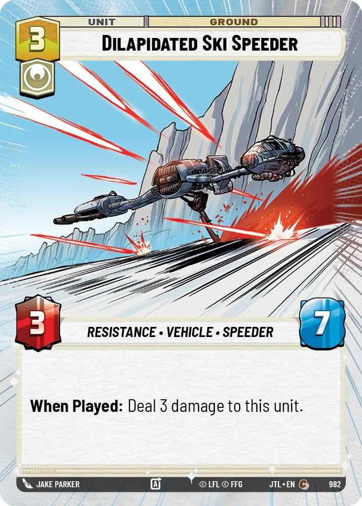Image for Dilapidated Ski Speeder (Hyperspace Foil) (982) (Jump to Lightspeed) - Star Wars: Unlimited