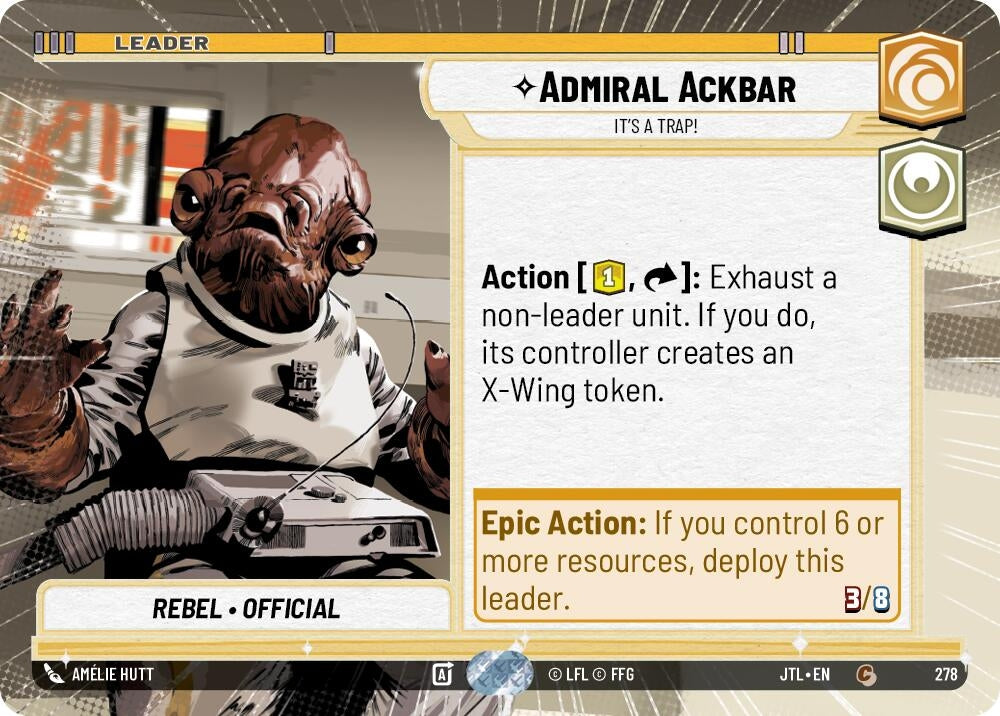 Image for Admiral Ackbar - It's A Trap! (Hyperspace) (278) (Jump to Lightspeed) - Star Wars: Unlimited