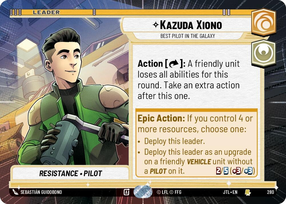 Image for Kazuda Xiono - Best Pilot in the Galaxy (Hyperspace) (280) (Jump to Lightspeed) - Star Wars: Unlimited