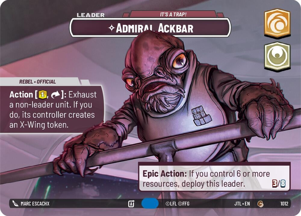 Image for Admiral Ackbar - It's A Trap! (Showcase) (1012) (Jump to Lightspeed) - Star Wars: Unlimited