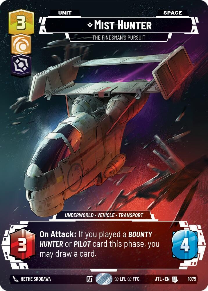 Image for Mist Hunter - The Findsman's Pursuit (Prestige Foil) (1075) (Jump to Lightspeed) - Star Wars: Unlimited