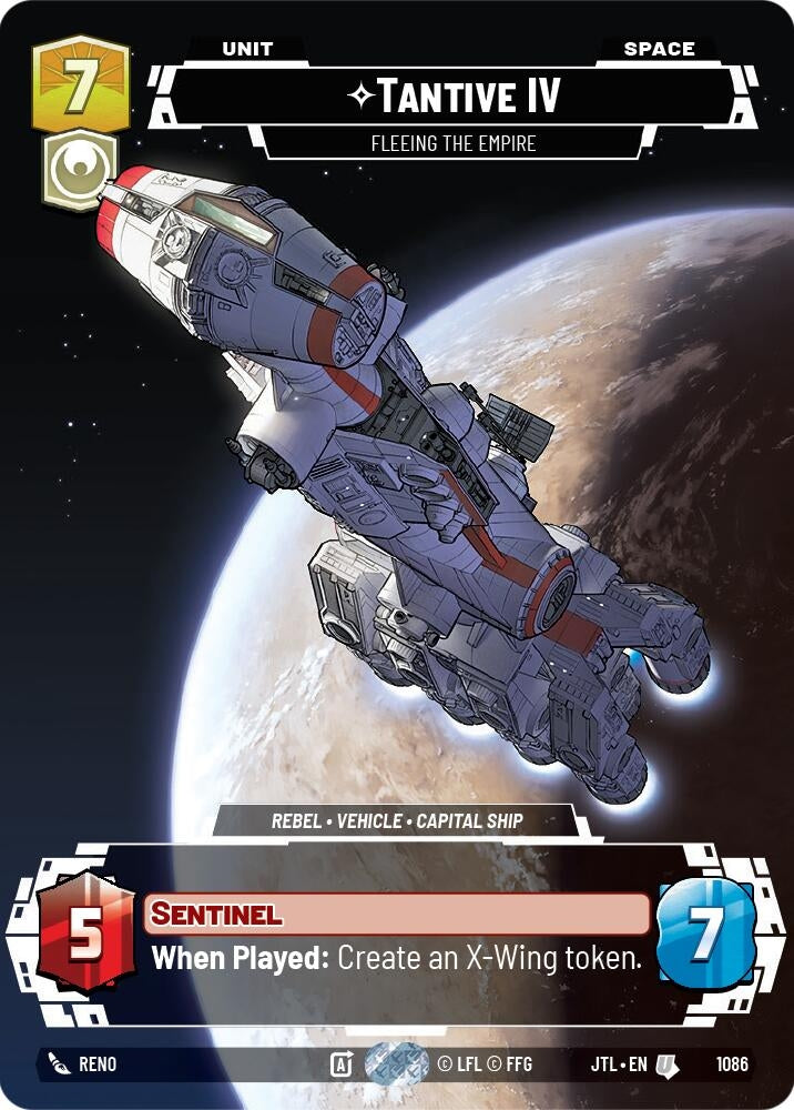 Image for Tantive IV - Fleeing the Empire (Prestige Foil) (1086) (Jump to Lightspeed) - Star Wars: Unlimited