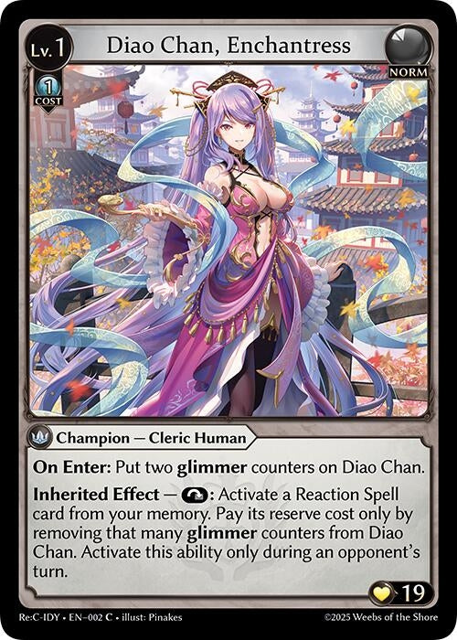 Image for Diao Chan, Enchantress (002) (Diao Chan Re: Collection, Idyll Corsage) - Grand Archive TCG