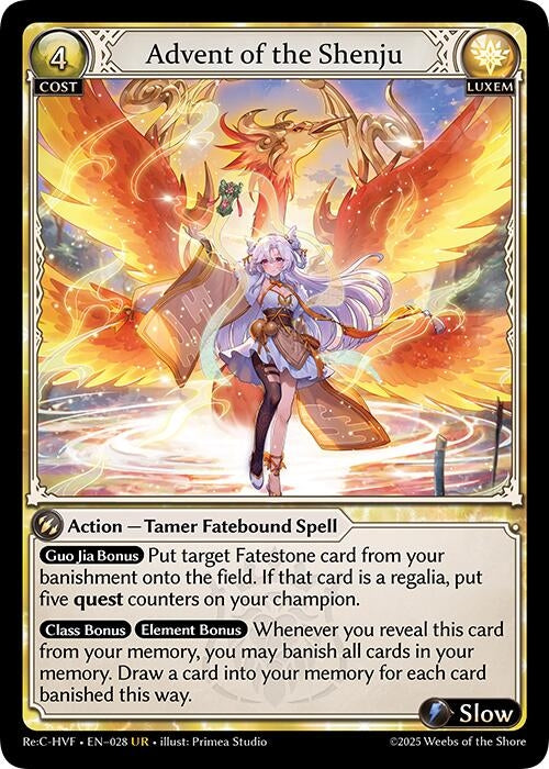 Image for Advent of the Shenju (028) (Guo Jia Re: Collection, Heaven’s Favored) - Grand Archive TCG
