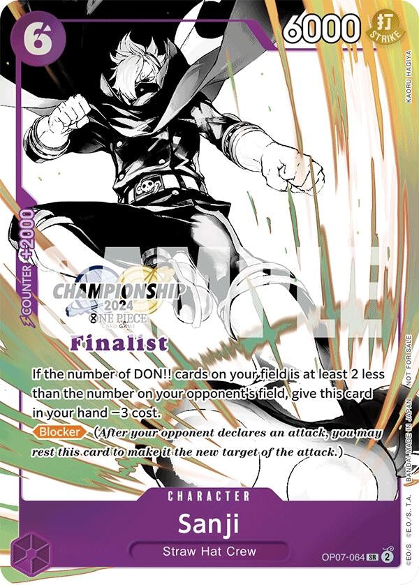 Image for Sanji (Championship 2024 Finalist Card Set Vol. 2) (OP07-064) (One Piece Promotion Cards) - One Piece Card Game