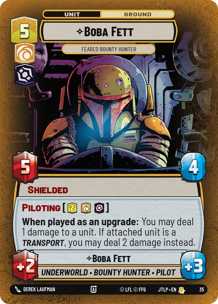 Image for Boba Fett - Feared Bounty Hunter (Foil) (35) (Jump to Lightspeed - Weekly Play Promos) - Star Wars: Unlimited