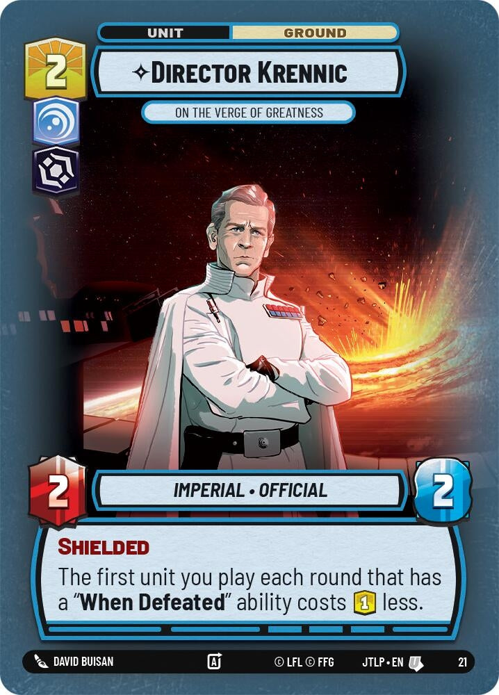 Image for Director Krennic - On the Verge of Greatness (Foil) (21) (Jump to Lightspeed - Weekly Play Promos) - Star Wars: Unlimited
