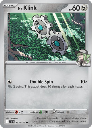 Image for N's Klink (103/159) (SV09: Journey Together) - Pokemon