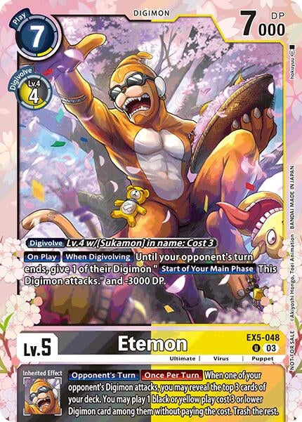 Image for Etemon (Regulation Battle Vol. 1) (EX5-048 U) (Animal Colosseum) - Digimon Card Game