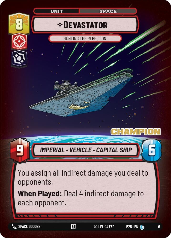 Image for Devastator - Hunting the Rebellion (Champion) (6) (Organized Play Promos) - Star Wars: Unlimited