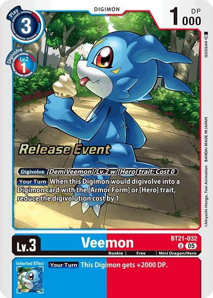 Image for Veemon (BT21-032 U) (World Convergence Release Event Cards) - Digimon Card Game