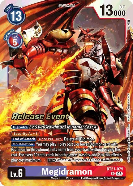 Image for Megidramon (BT21-079 R) (World Convergence Release Event Cards) - Digimon Card Game