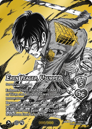 Image for Eren Yeager, Usurper (Chrome Rare) (2/6) (Attack on Titan: Apocalypse) - UniVersus