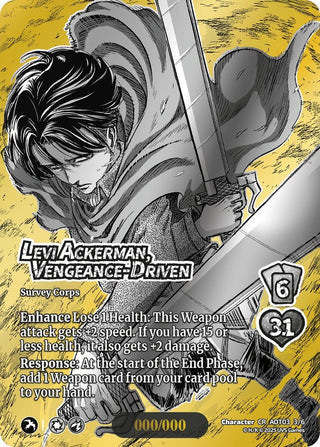 Image for Levi Ackerman, Vengeance-Driven (Chrome Rare) (3/6) (Attack on Titan: Apocalypse) - UniVersus