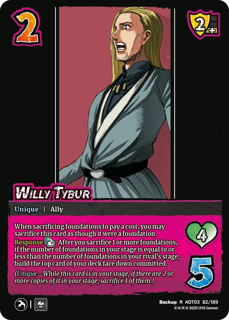 Image for Willy Tybur (82/189) (Attack on Titan: Apocalypse) - UniVersus