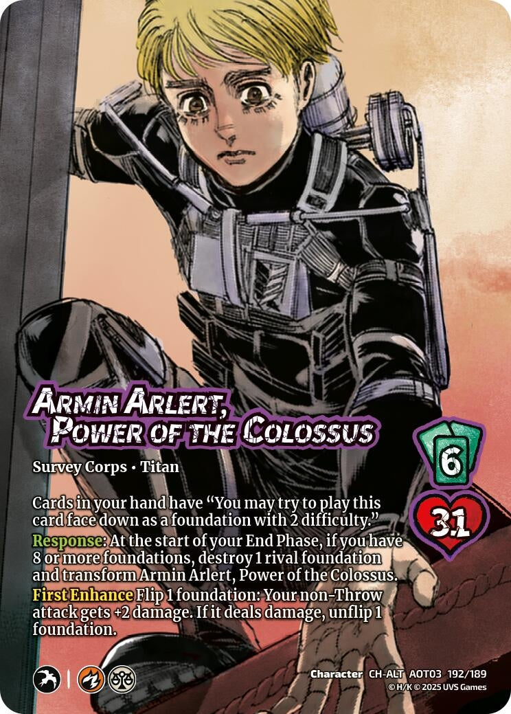 Image for Armin Arlert, Power of the Colossus // Colossus Titan, Finale (Alternate Art) (192/189) (Attack on Titan: Apocalypse) - UniVersus