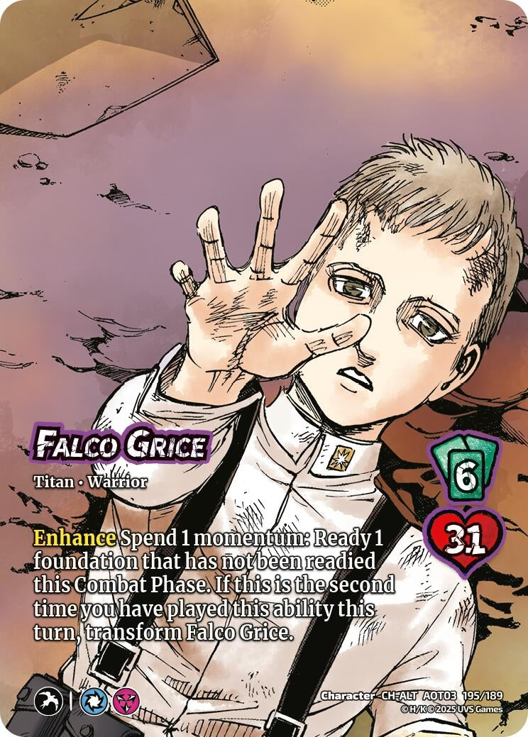 Image for Falco Grice // Jaw Titan, Flying Form (Alternate Art) (195/189) (Attack on Titan: Apocalypse) - UniVersus