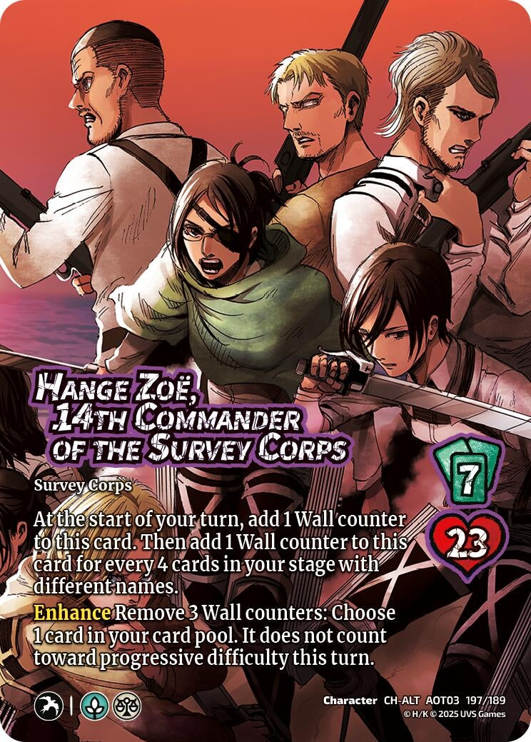 Image for Hange Zoe, 14th Commander of the Survey Corps (Alternate Art) (197/189) (Attack on Titan: Apocalypse) - UniVersus