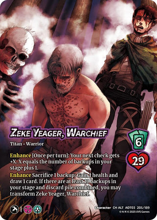 Image for Zeke Yeager, Warchief // Beast Titan, Finale (Alternate Art) (205/189) (Attack on Titan: Apocalypse) - UniVersus