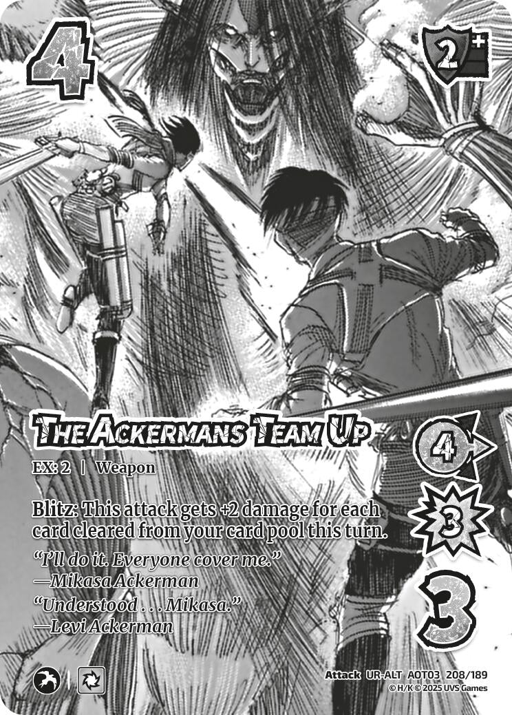 Image for The Ackermans Team Up (Alternate Art) (208/189) (Attack on Titan: Apocalypse) - UniVersus