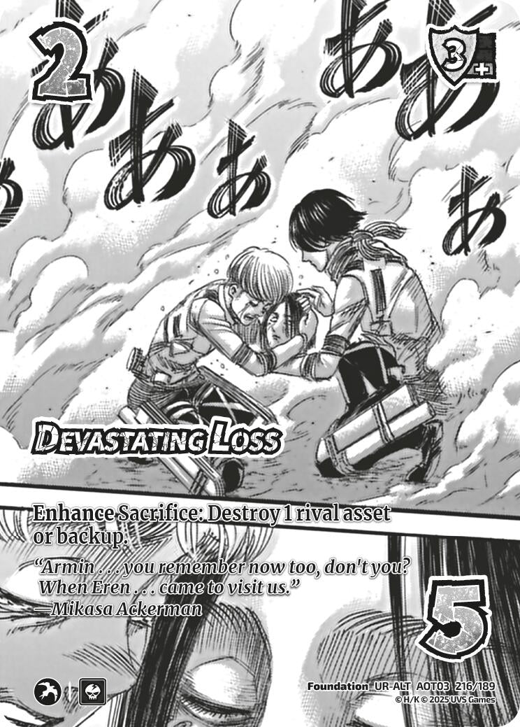 Image for Devastating Loss (Alternate Art) (216/189) (Attack on Titan: Apocalypse) - UniVersus