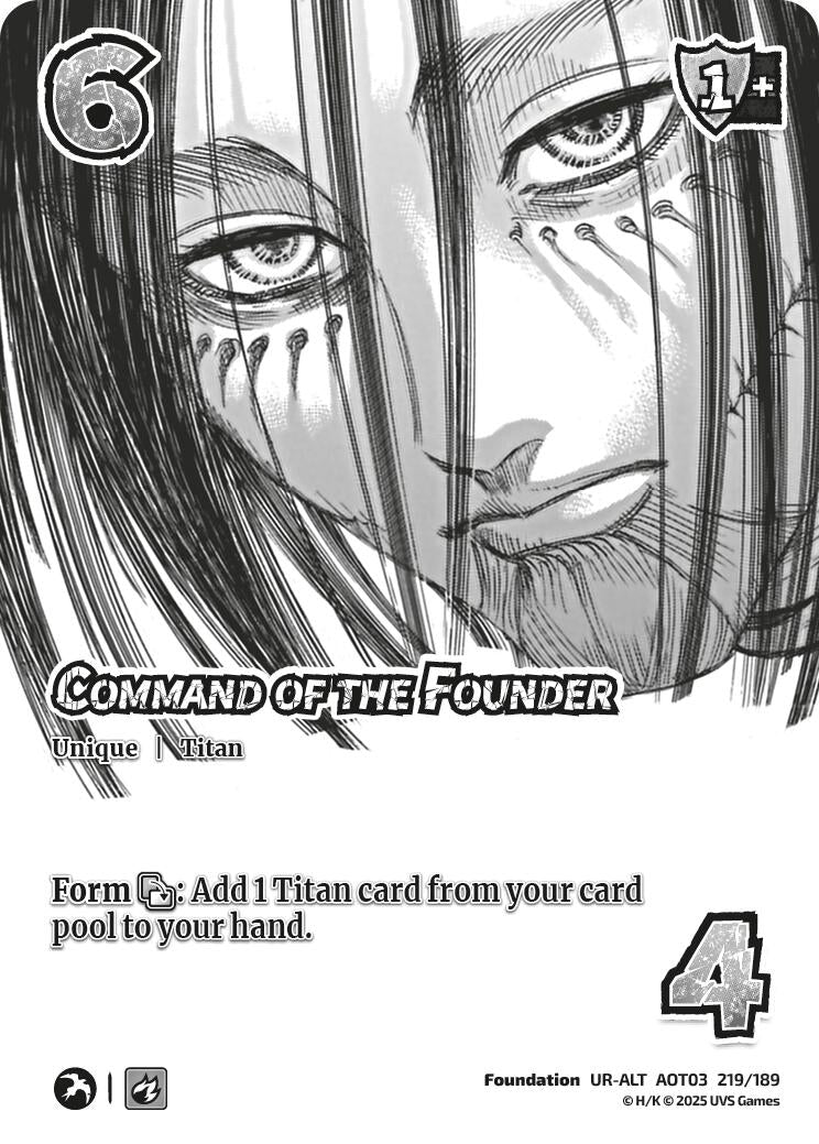 Image for Command of the Founder (Alternate Art) (219/189) (Attack on Titan: Apocalypse) - UniVersus
