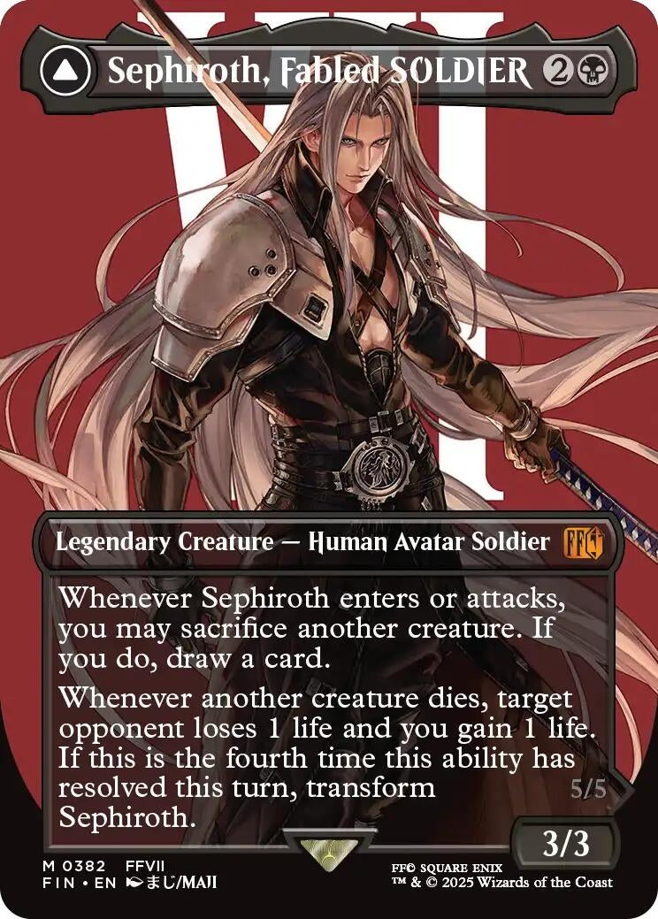 Image for Sephiroth, Fabled SOLDIER (0382) (Borderless) (382) (FINAL FANTASY) - Magic: The Gathering