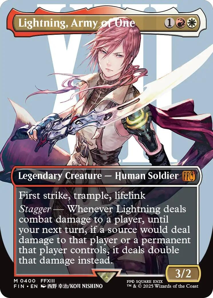 Image for Lightning, Army of One (0400) (Borderless) (400) (FINAL FANTASY) - Magic: The Gathering