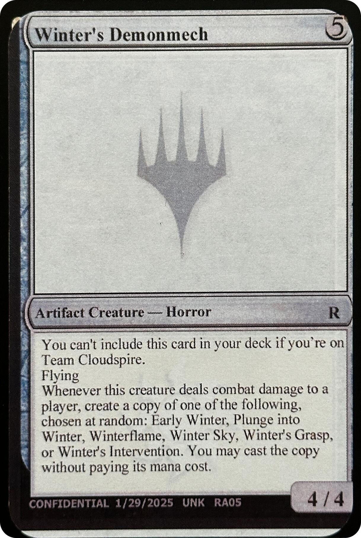 Image for Winter's Demonmech (Un-Known Event Playtest Cards) - Magic: The Gathering