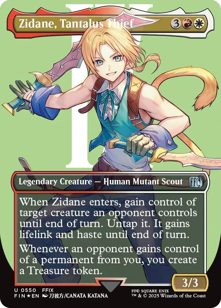 Image for Zidane, Tantalus Thief (Borderless) (Surge Foil) (550) (FINAL FANTASY) - Magic: The Gathering