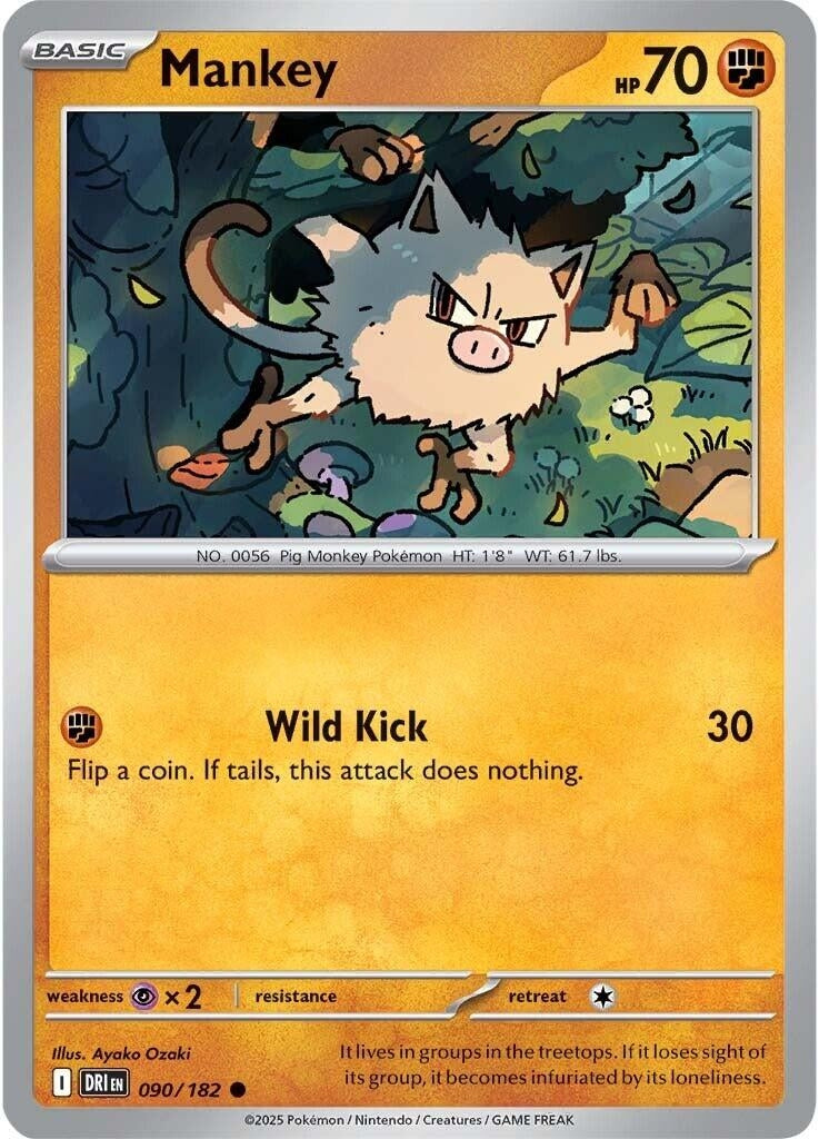 Image for Mankey (090/182) (SV10: Destined Rivals) - Pokemon