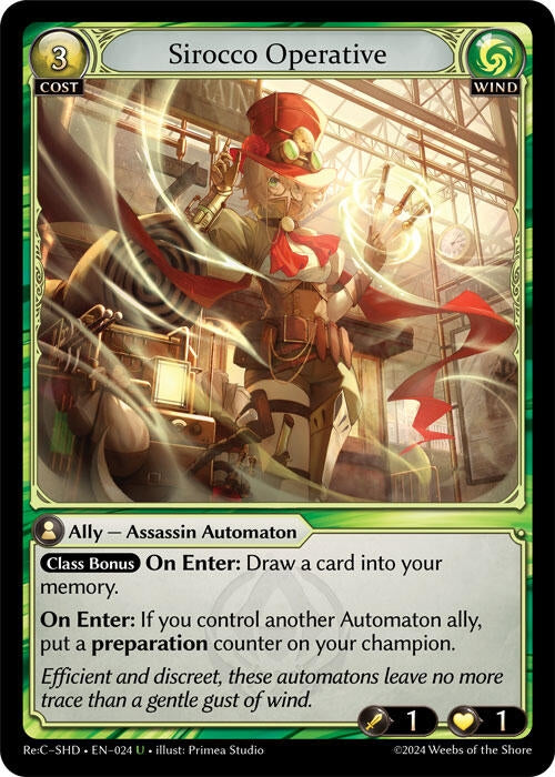 Image for Sirocco Operative (024) (Tristan, Shadowdancer Re:Collection Lite) - Grand Archive TCG