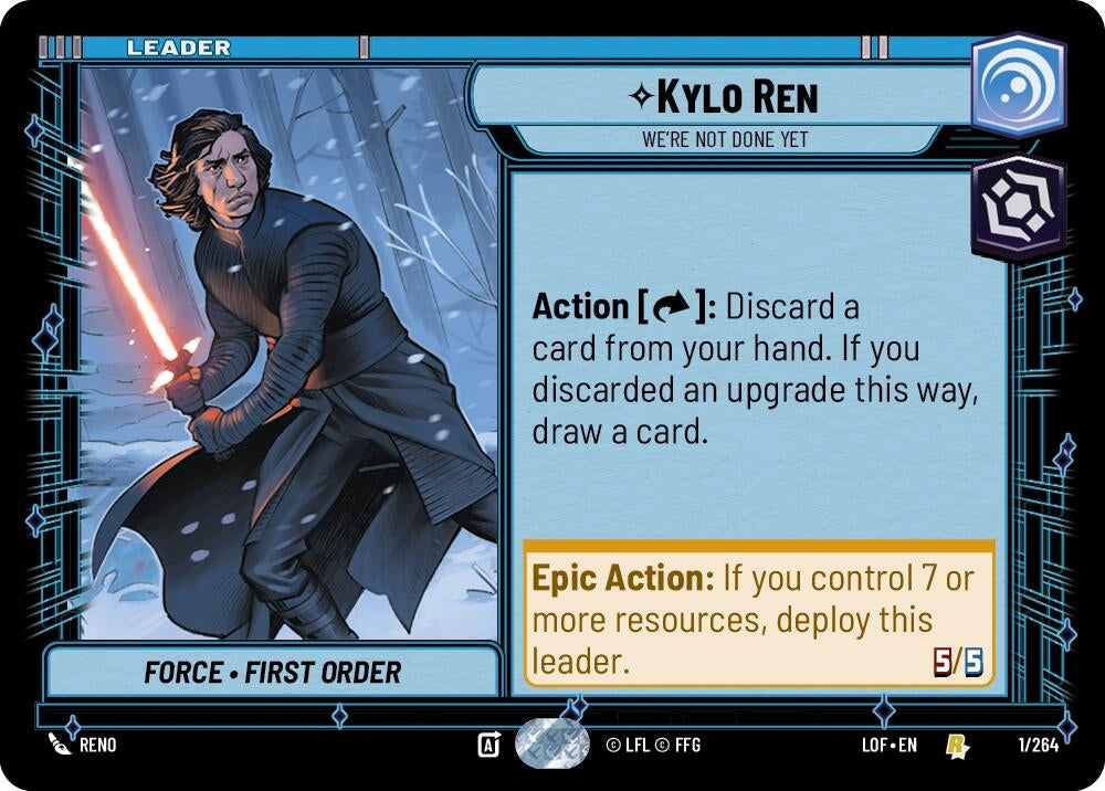 Image for Kylo Ren - We're Not Done Yet (001/264) (Legends of the Force) - Star Wars: Unlimited