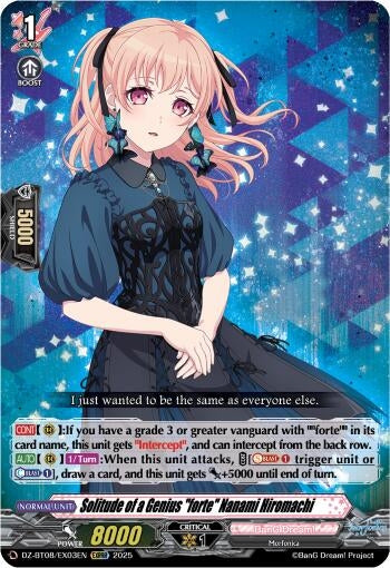 Image for Solitude of a Genius "forte" Nanami Hiromachi (EXRRR) (DZ-BT08/EX03EN) (DZ-BT08: Knights 0f Rebirth) - Cardfight Vanguard