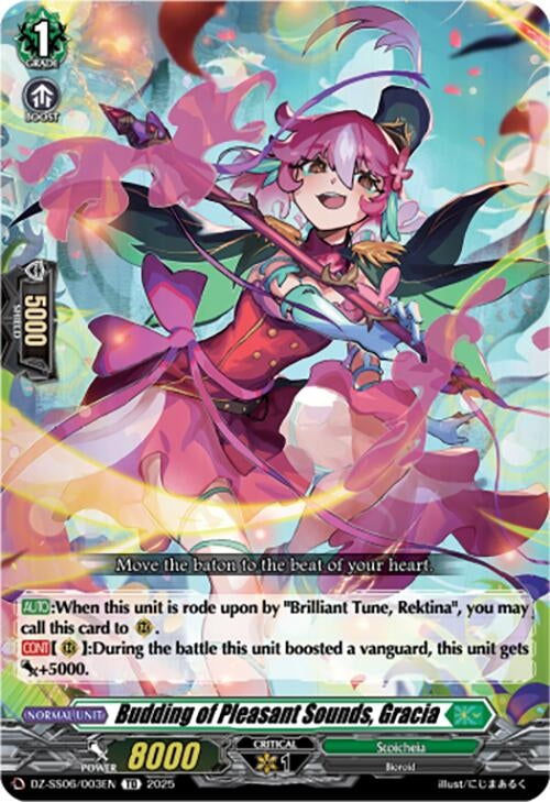Image for Budding of Pleasant Sounds, Gracia (DZ-SS06/003EN) (DZ-SS06: Master Deckset -Urara Haneyama-) - Cardfight Vanguard